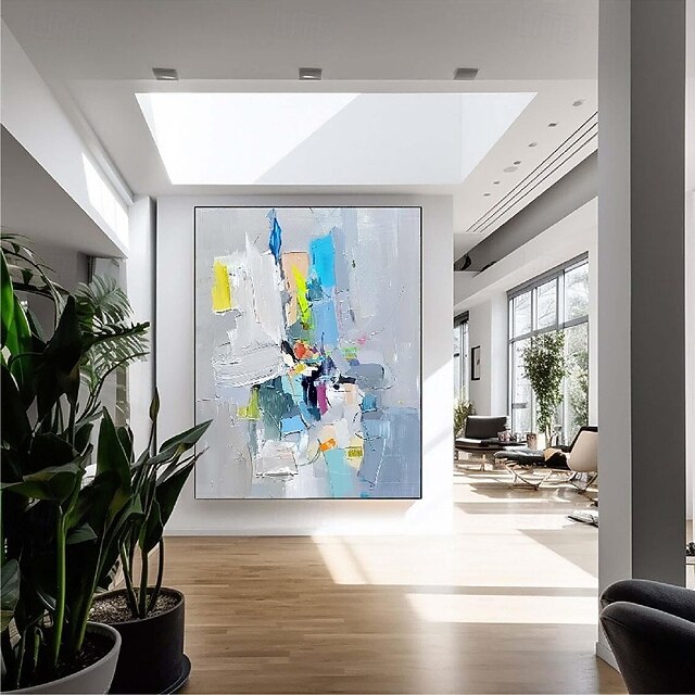 Abstract painting Handmade Modern colorful pattle knife oil painting