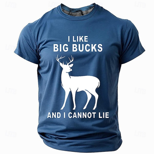  Bărbați Cerb Tricou Manșon scurt Tricou Tipărire 3D Stil Nautic Cămașă Zilnic Casual Stil de strada Sport exterior Vânătoare Albastru piscină Maro Trifoi Primavara vara Îmbrăcăminte S M L XL XXL XXXL