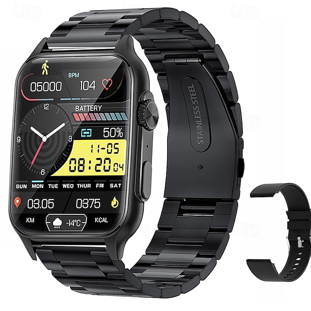  iMosi KT64 Smart Watch 1.96 inch Smartwatch Fitness Running Watch Bluetooth Pedometer Call Reminder Sleep Tracker Compatible with Android iOS Women Men Hands-Free Calls Waterproof Media Control IP 67