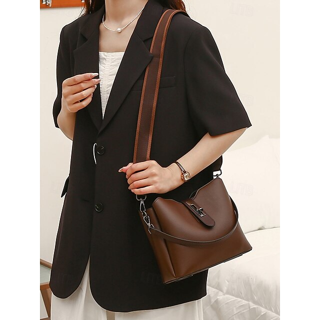 Women's Crossbody Bag Bucket Bag Shoulder Bags PU Leather Office Casual