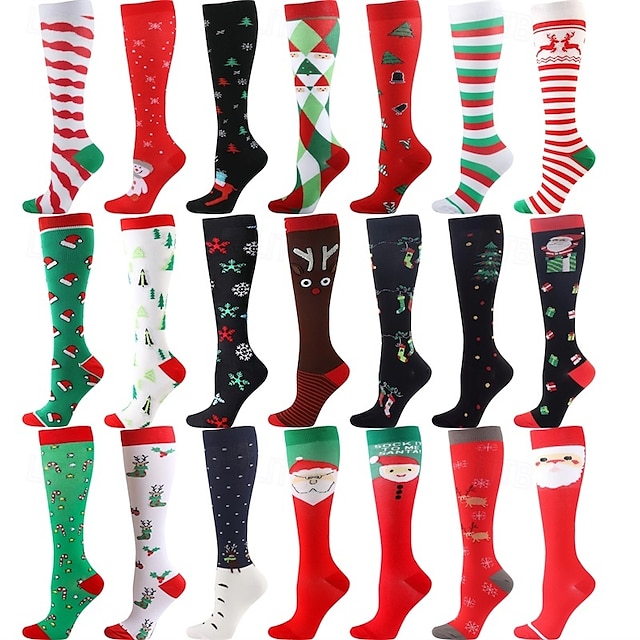  Calcetines de yoga Calcetines de Navidad 1 Par Hombre Mujer Calcetines de compresión A prueba de resbalones Transpirable Reductor del Sudor Cómodo Entrenamiento de gimnasio Baloncesto Fútbal