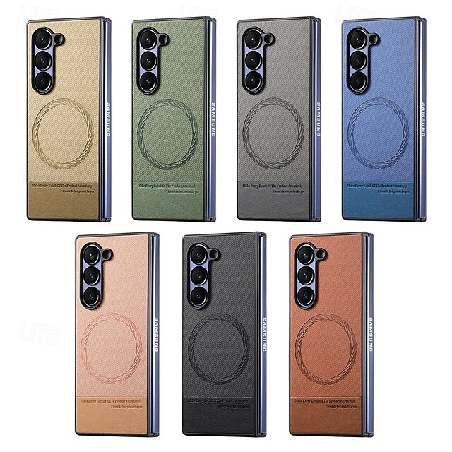  טלפון מגן עבור קיפול Z 6 Z Fold 5 Z Fold 4 Z Fold 3 כיסוי אחורי מגנטי תמיכה בטעינה אלחוטית עמיד בזעזועים רטרו TPU PC