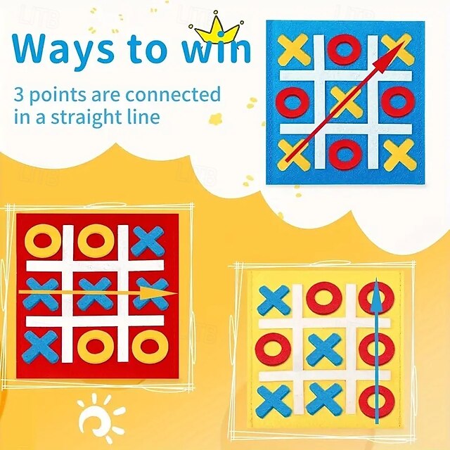 30piece 30Piece Felt Tic Tac Toe Family Game Set Mini Board Games for
