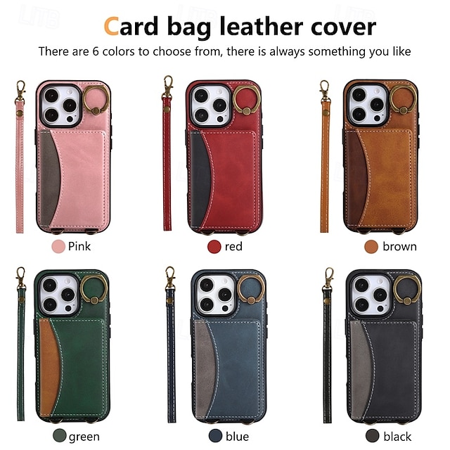  telefon Carcasă Pro iPhone 16 Pro Max Plus iPhone 15 Pro Max Plus iPhone 14 13 12 11 Pro Max Plus iPhone 14 Pro Max iPhone 13 12 11 Pro Max Zadní kryt se stojánkem s poutkem na zápěstí Slot pro kartu