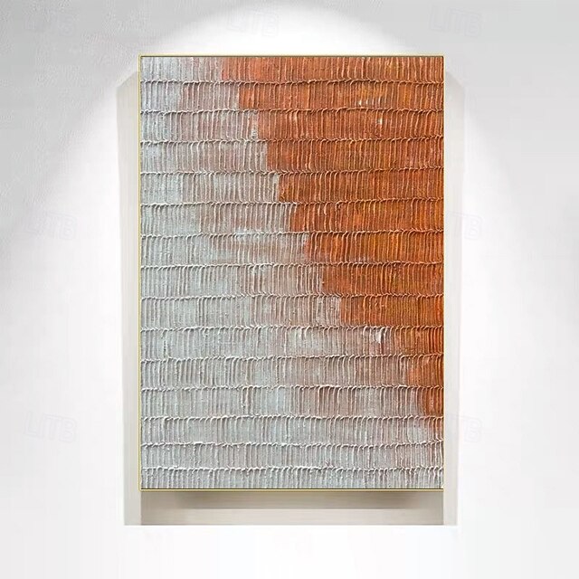 Handmade Earth Tone Wall Art Terracotta Abstract Painting Orange Wall