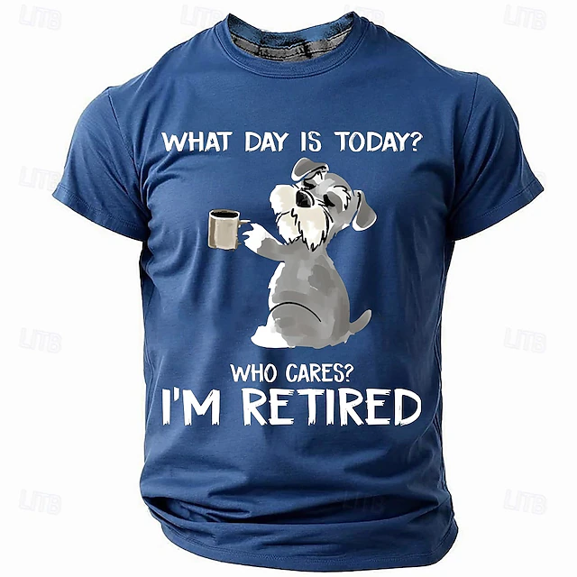 Men's Dog Text T Shirt Short Sleeve T shirt 3D Print Crew Neck Shirt Fashion Athleisure Street Sports Outdoor Black Red Dark Green Summer Spring Clothing Apparel S M L XL XXL XXXL 7