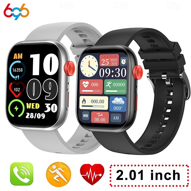  696 LC88 Smartwatch 2.01 Zoll Smart-Armband Bluetooth Schrittzähler Anruferinnerung Schlaf-Tracker Kompatibel mit Android iOS Herren Freisprechanlage IP 67 40mm Uhrengehäuse