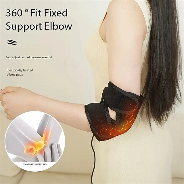 USB Electric Heating Elbow Pad Therapy Pain Relief Arthritis