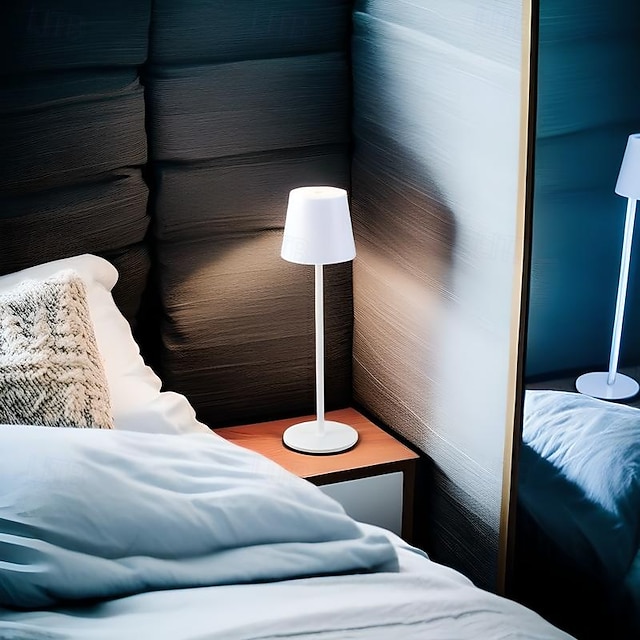  Modern LED Cordless Table Lamp, Retro Cafe Atmosphere Lamp, Touch Dimming USB Rechargeable Table Lamp for Bar, Home, or Office