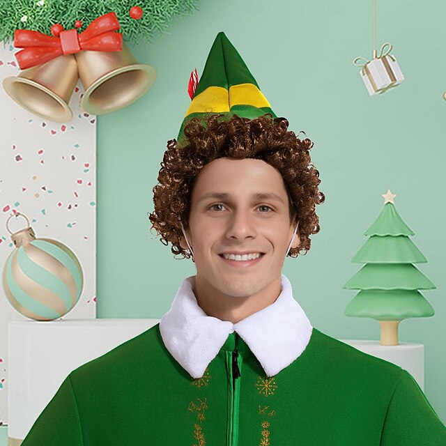 Wig Curly Wig Men Cosplay Holiday Party Costumes Brown Full Wigs for
