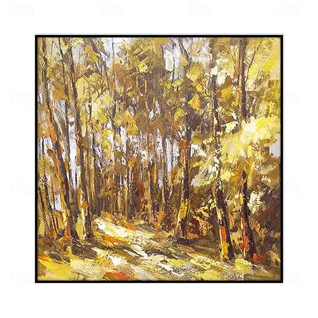 Handmade Oil Painting Canvas Wall Art Decoration Modern Autumn Forest Landscape for Home Dance