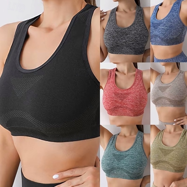  Sports Bra Hollow Mesh Back Sports Bra Fitness Yoga Vest Shockproof Yoga Bra Without Steel Ring
