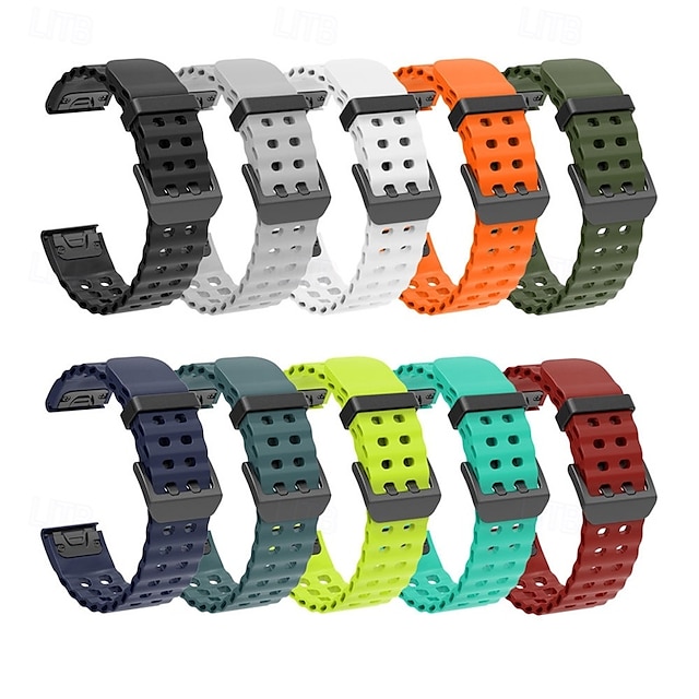  Watch Band for Garmin Fenix 8 47mm 51mm 7X 6 6X Pro Epix Pro Instinct 2X Approach S70 S62 S60 Forerunner 955 945 Epix Marq Descent Quatix 22mm 26mm Silicone Replacement  Strap Quick Fit Adjustable