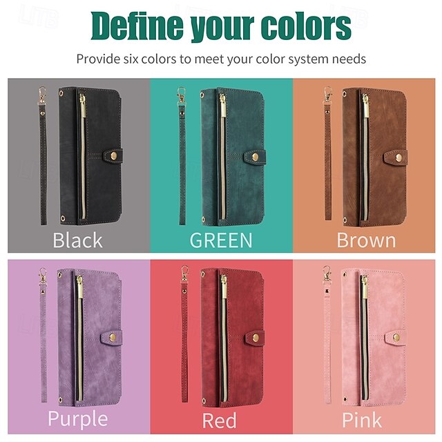  telefone Capinha Para Dobra Z 6 Z Fold 5 Z Fold 4 Z Fold 3 Capa traseira Com Suporte Zíper com cordão Retro TPU Couro PU
