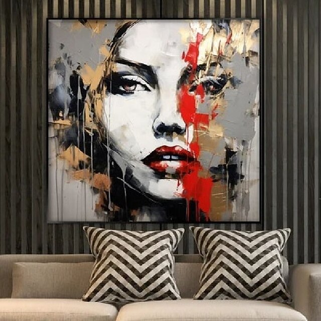 Handmade Abstract Palette knife face painting wall art Handmade