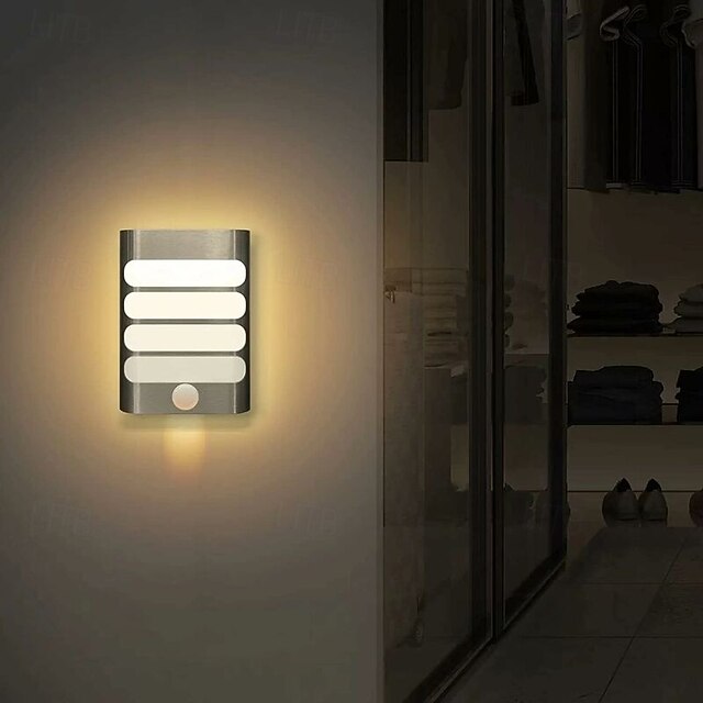 Motion Sensor LED Wireless Wall Lamp Night Light, Rechargeable Tri