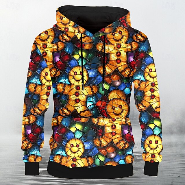 Christmas Men's Elk Hoodie Hoodies Sweatshirt Fashion Long Sleeve Hooded Christmas Yellow Pocket 3D Print Fall Winter Designer4