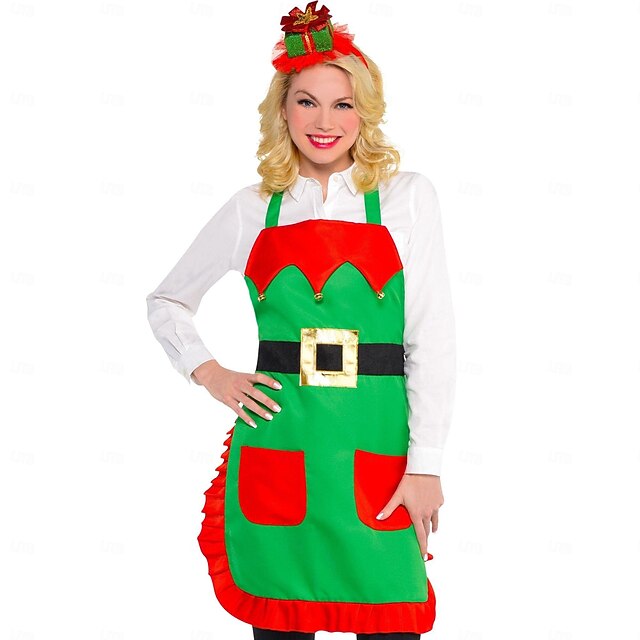 Elf Apron Christmas Gift Women's Cosplay Costume Adults Christmas Christmas Eve Christmas Apron4