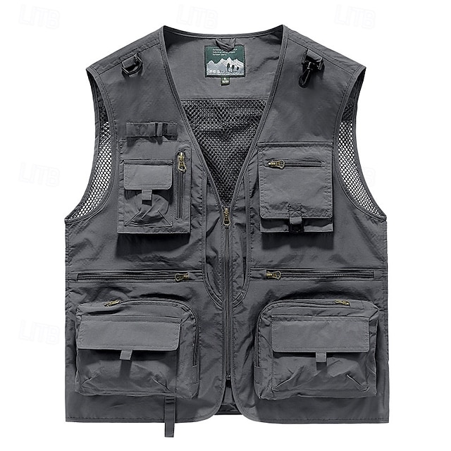  Per uomo Gilet / gilet da escursionismo Gilet di pile da escursione Senza maniche Gilè Esterno Traspirante Comodo Tasche Nylon Nero Verde militare Rosso Caccia Pesca Scalate