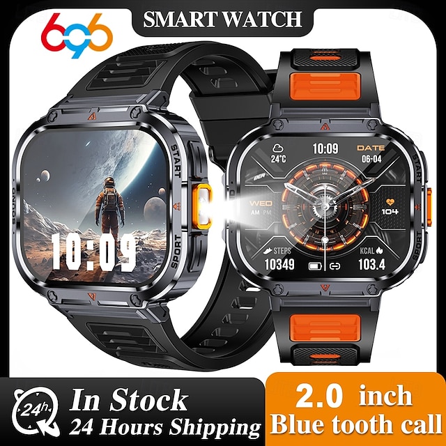  696 NX23 Reloj inteligente 2 pulgada Pulsera inteligente Bluetooth Podómetro Recordatorio de Llamadas Seguimiento del Sueño Compatible con Android iOS Mujer Hombre Llamadas con Manos Libres