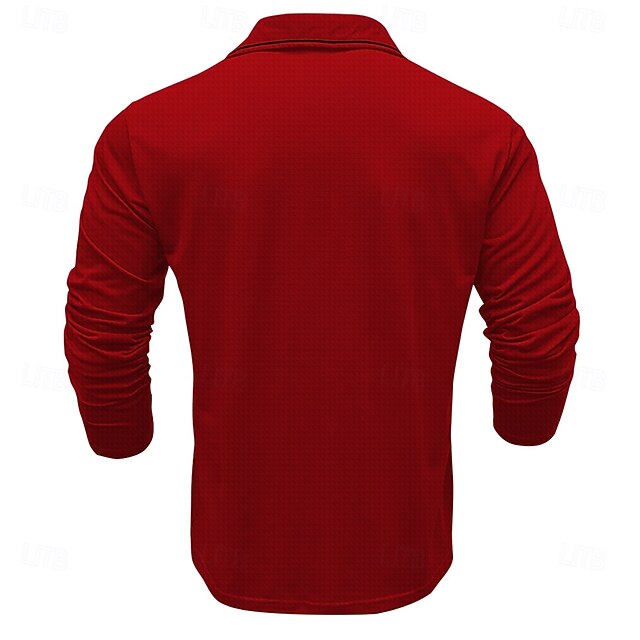 Noël père Noël Décontractées Homme Polo gaufré manche longue Soirée