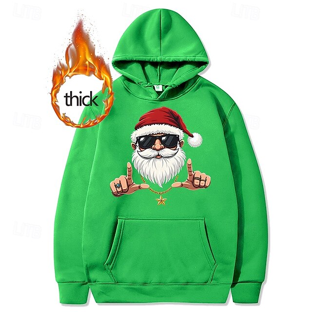 Christmas Santa Claus Puppy Fleece Hoodies Funny Christmas Hoodie