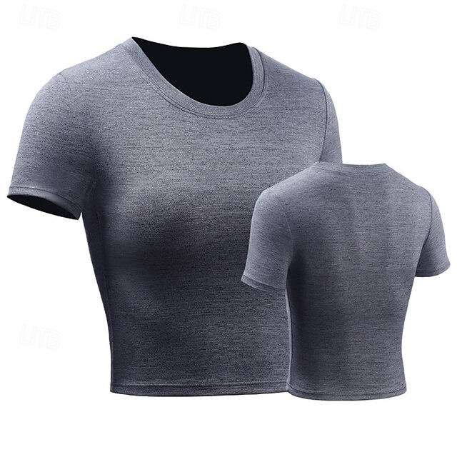  Mulheres Camiseta de Corrida Blusinha Cropped Manga Curta Camiseta Casual Roupa Esportiva Respirável Secagem Rápida Macio Treino de Ginástica Corrida Caminhada Roupa de esporte Roupas Esportivas Cor