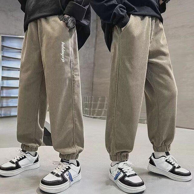 Kids Boys Sweatpants Trousers Pocket Letter Breathable Soft Comfort