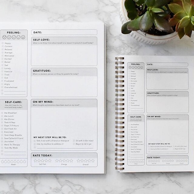 Straight Line Mental Health Journal,Healing/Straight Line,Daily Check