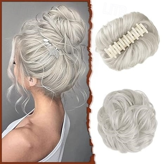  klo klips rotete bolle hårstykke bølget krøllet hår bolle klips i klo chignon hestehale hårstykker syntetisk bustete oppsatt hårforlengelser scrunchie hårstykke for kvinner