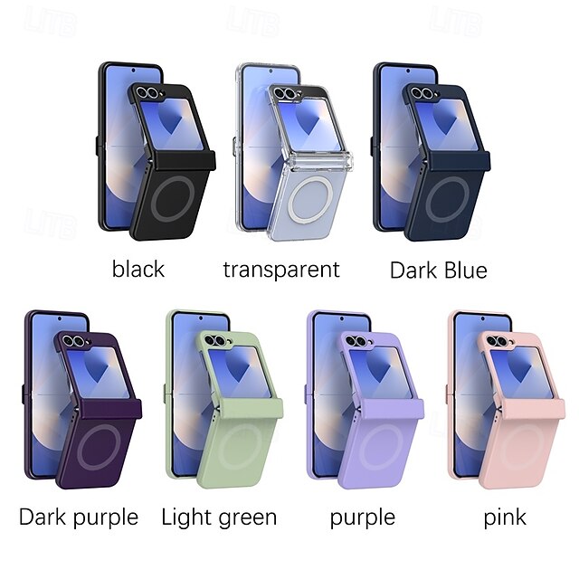  Phone Case For Z Flip 6 Z Flip 5 Z Flip 4 Z Flip 3 Back Cover Magnetic Support Wireless Charging Shockproof Retro TPU Silicone