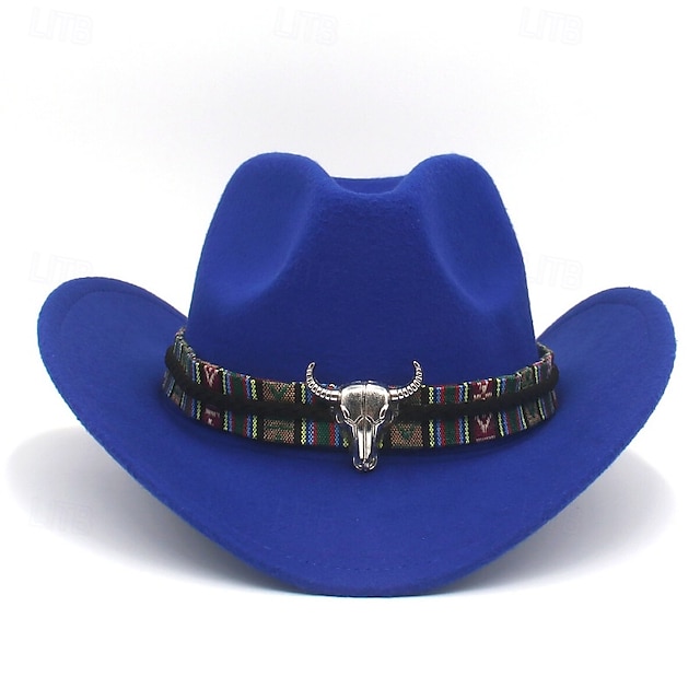  Hombre Sombrero del Derby de Kentucky Sombrero para el sol Sombrero de vaquero Sombrero Fedora Trilby Negro Rojo Algodón / Mezcla de Poliéster Estilo retro Moda siglo 18 estado de texas Diario Fiesta