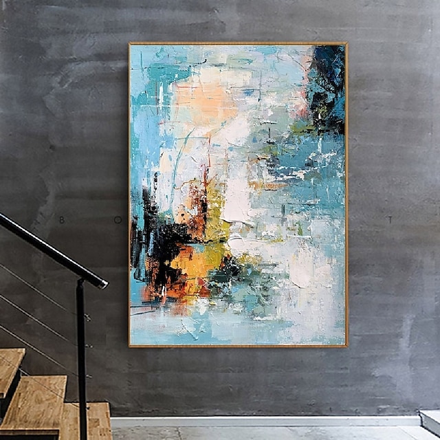  abstrakte Malerei handgemachte moderne blaue Pattle Messer Ölgemälde handgemalte Wand Kunst abstrakte Gemälde auf Leinwand Acryl Meer Ölgemälde Wand Kunst Ozean feine Kunst Ölgemälde für Schlafzimmer