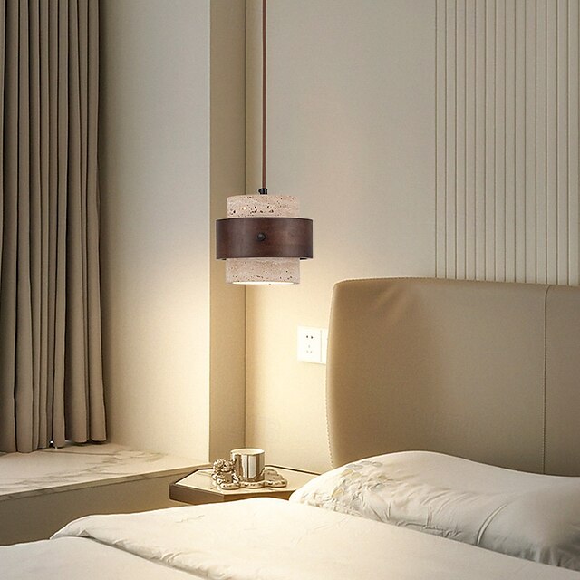  lampada suspendata wabi-sabi lampa de noptiera pandantiv lumina rotunda insula travertin lumina pandantiv retro