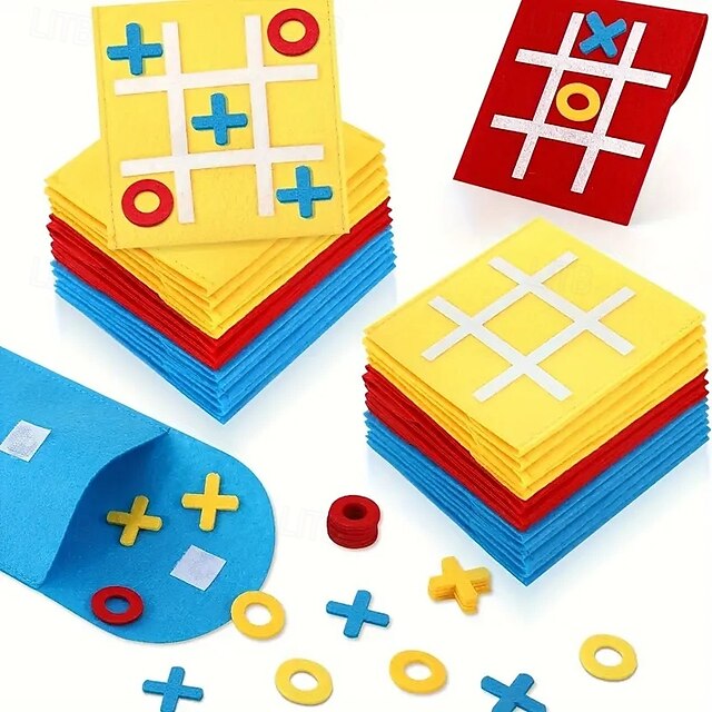 30piece 30Piece Felt Tic Tac Toe Family Game Set Mini Board Games for
