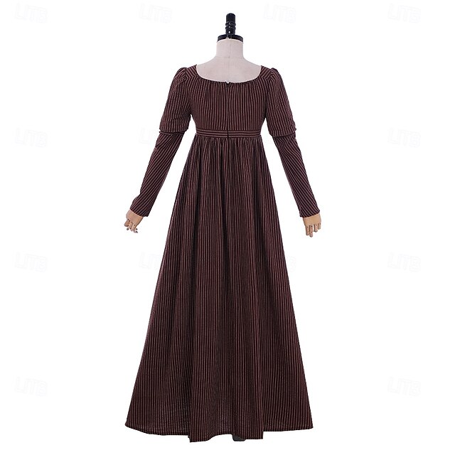 A-Line/Princess V-Neck Long Sleeves Tea-Length Elegant Medieval Renaissance Cocktail Dress