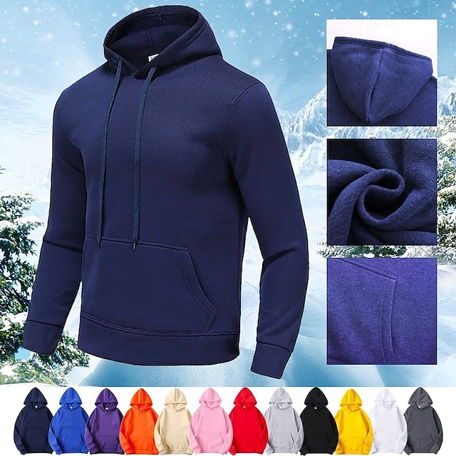  Hombre Sudadera Con Capucha Manga Larga Con Capucha Camiseta Al aire libre Mantiene abrigado Forro Polar Rutina de ejercicio Suave Invierno Poliéster Gris oscuro Negro Blanco Gimnasio Escalada