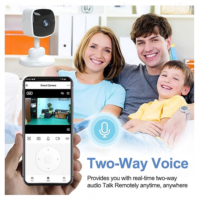  Compact Indoor Plug-In Smart Security Camera 1080P HD Video Motion Detection Two-Way Audio Easy Set Up