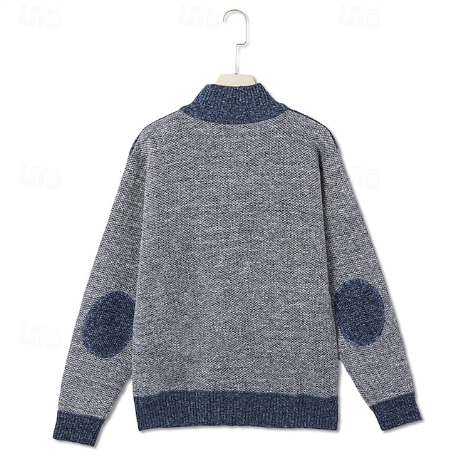 Men's Cardigan Sweater Zip Sweater Sweater Jacket Cropped Sweater Ribbed Knit Regular Zipper Side Pockets