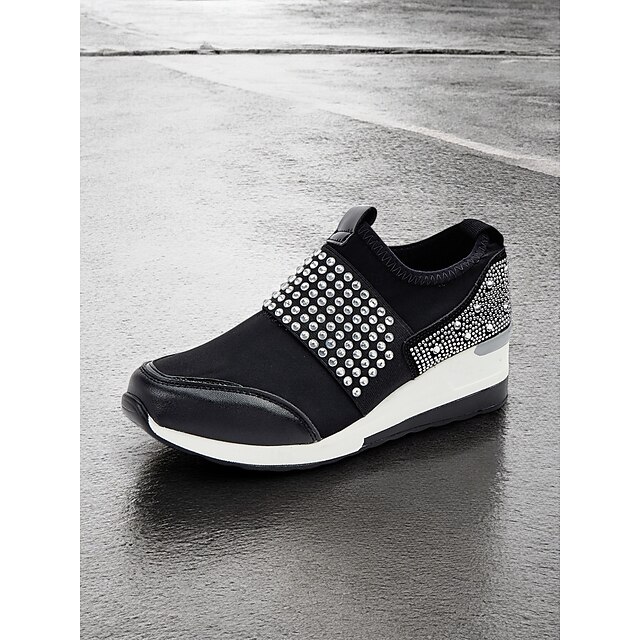 Women's Rhinestone SlipOn Platform Sneakers Stylish Casual Shoes