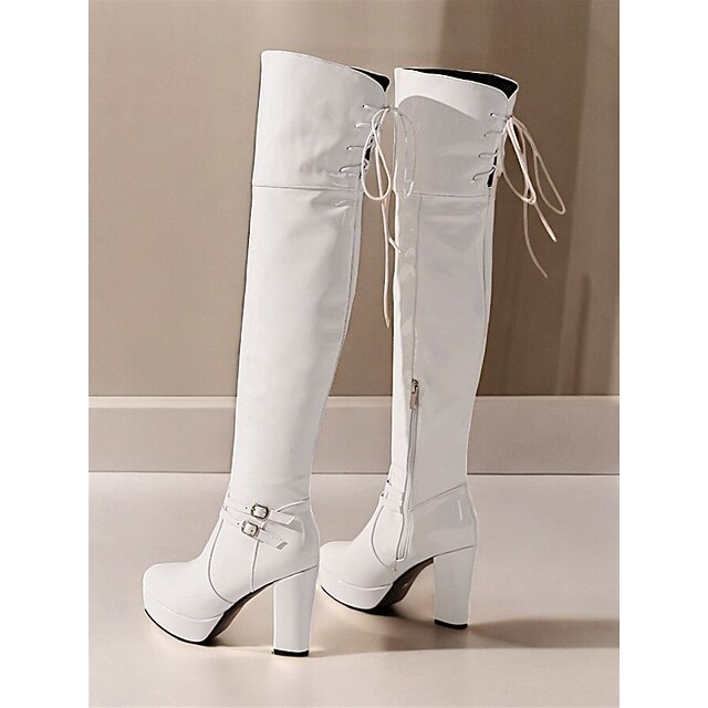 Women's Boots Daily Over The Knee Boots Block Heel Round Toe Fashion