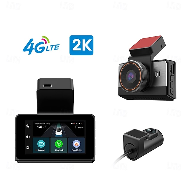  Dashcam Cameras Video Recorder Dual Lens Front and Rear Dash Cam for Cars 2K