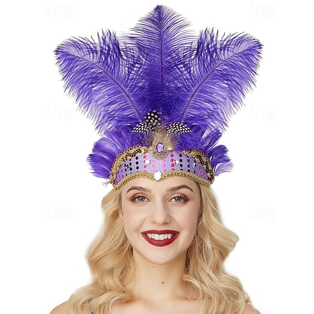  brésilien Bandeau Adulte Femme Plume Soirée Mascarade Carnaval de Venise Halloween Carnaval mardi Gras Costume de carnaval facile