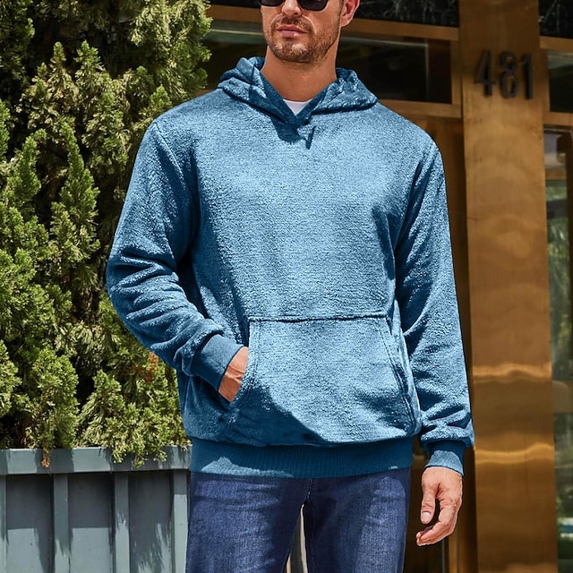 Warme Heren Fleece Hoodie met Capuchon en Ritssluiting voor de Winter