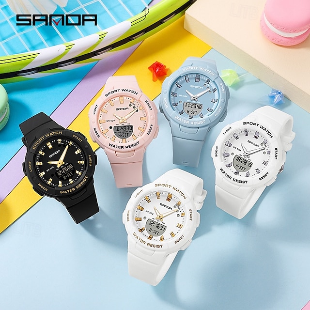  SANDA Da uomo Orologio digitale Di tendenza Orologio casual Orologio da polso Resistente agli urti Luminoso Cronometro Allarme sveglia Conto alla rovescia Resina Guarda