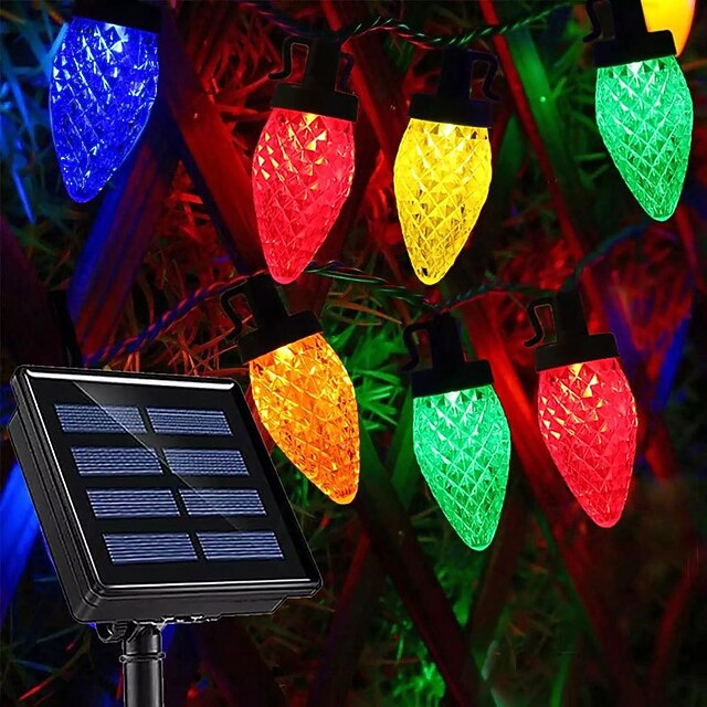 Waterproof Solar Christmas String Lights, 7m 50 LEDs Bulb String Lights