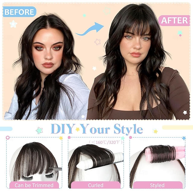 Haarspitze Mit Seitlichem Pony – 40,6 Cm, Weinrot, Mit Clips, Für Mehr Volumen & Dünner Werdendes Haar