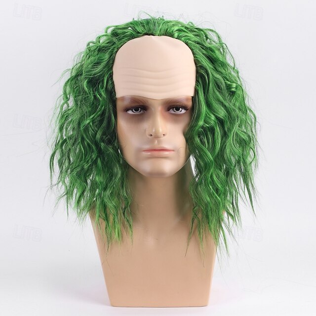  krátké nadýchané syntetické vlasy červený klaun horor halloween cosplay paruky pro dospělé muže
