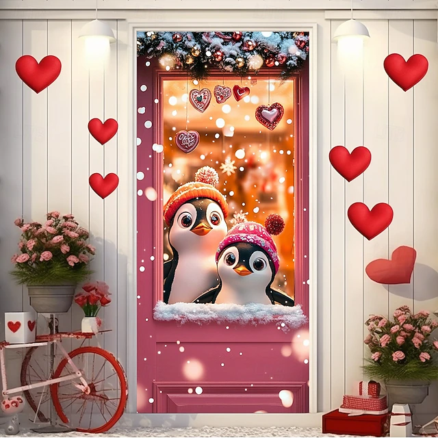Wedding Outdoor Decorations Door Covers Door Tapestry Door Curtain Decoration Backdrop Indoor/Outdoor Door Banner for Front Door Farmhouse Animals 15