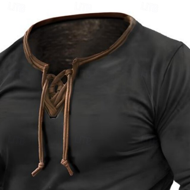 Men's T shirt Tee Solid Color Crew Neck Normal Outdoor Causal Long